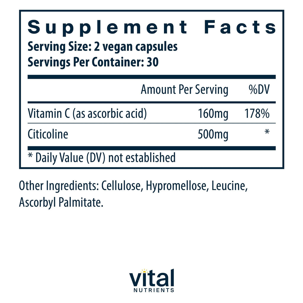 Vital Nutrients Citicoline 250 mg Brain Support - 60 Vegetarian Capsules - image 2