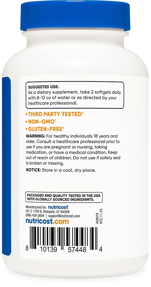 Nutricost Caprylic Acid 1200mg - 120 Softgels - image 4