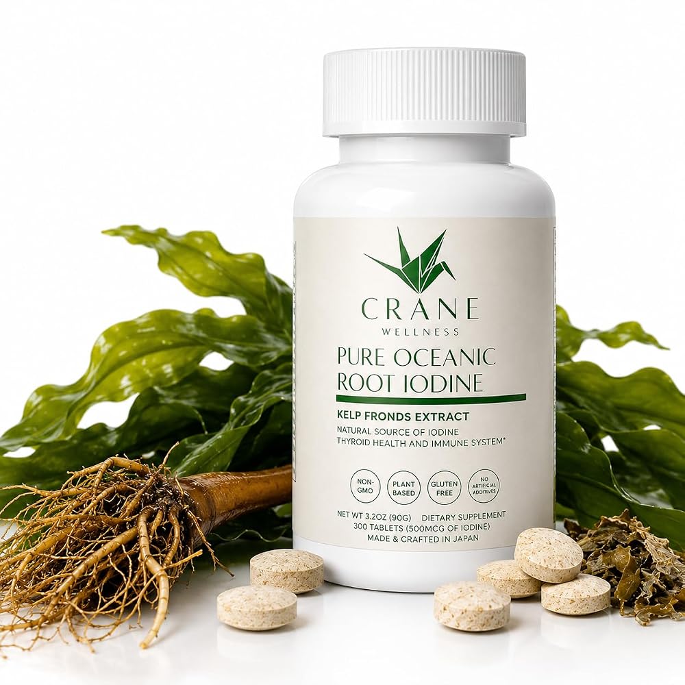 Crane Wellness Pure Oceanic Root Iodine Supplement - 300 Tablets