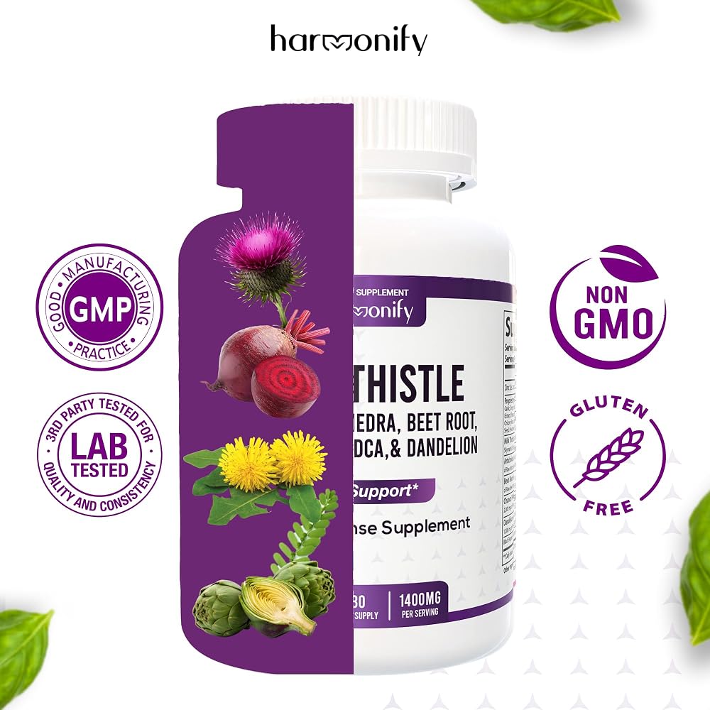 HARMONIFY Milk Thistle Berberine Turmeric Liver Support - 60 Capsules - image 2