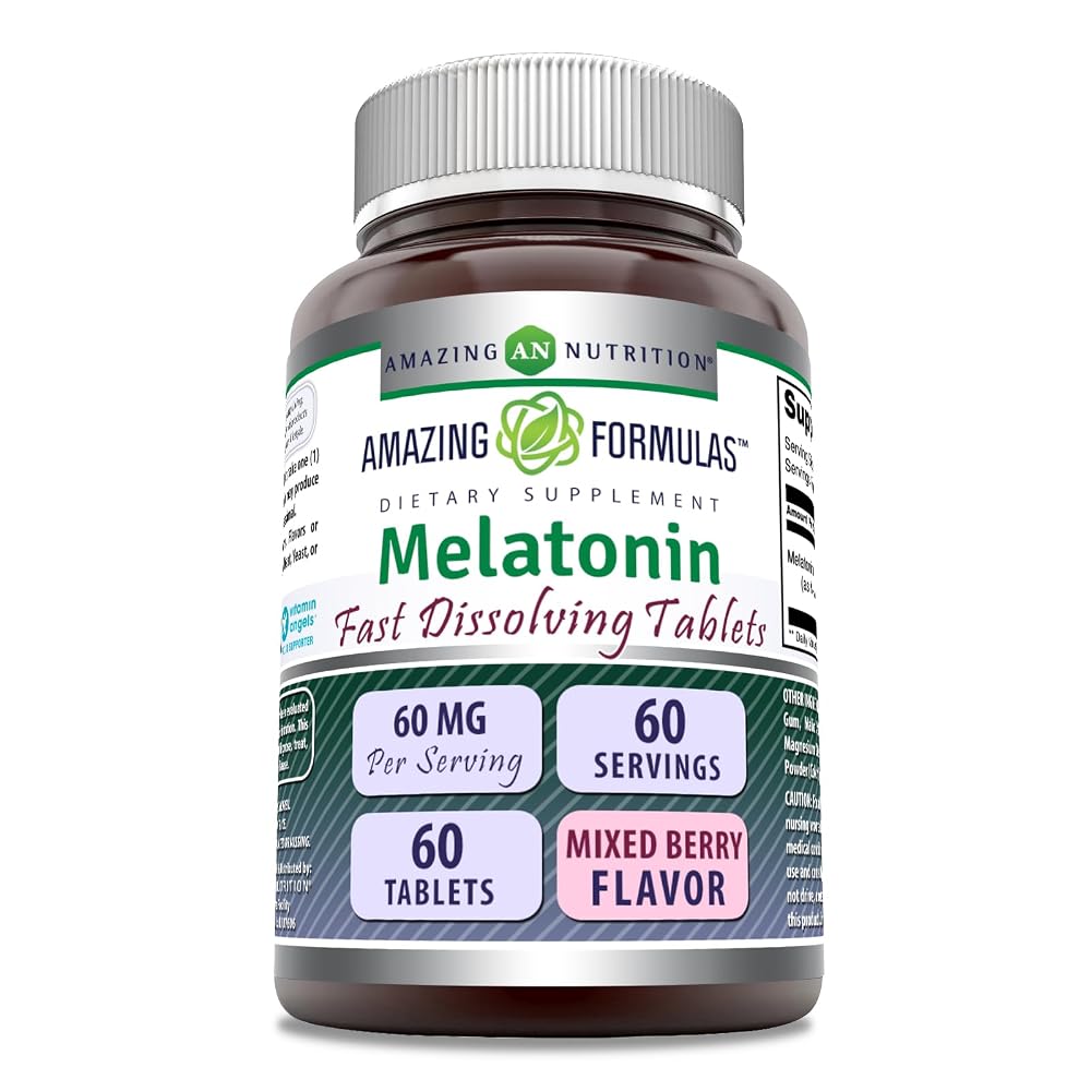 Amazing Nutrition Melatonin 60 mg Fast Dissolving Sleep Support - 60 Tablets