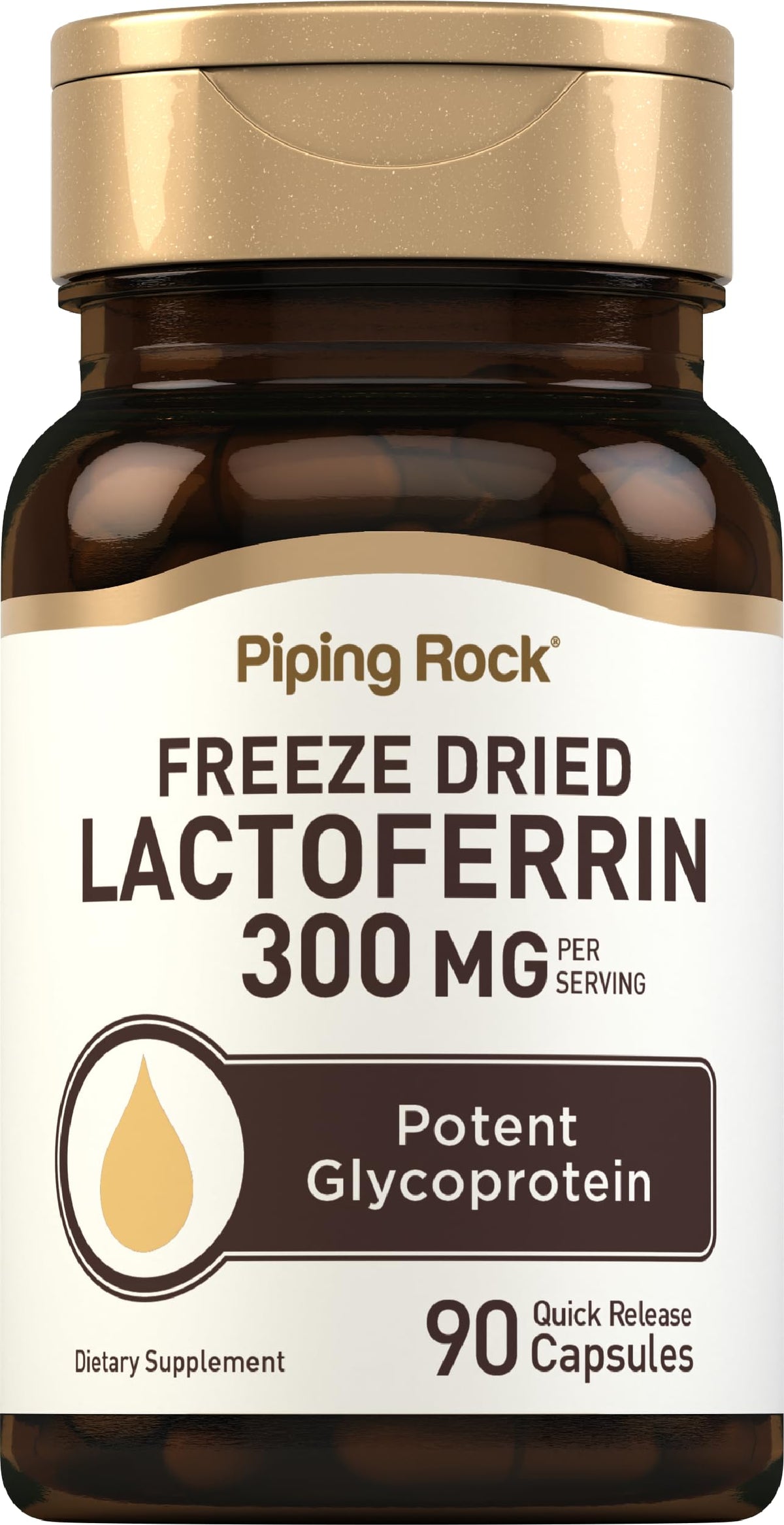 Piping Rock Lactoferrin 300mg - 90 Capsules