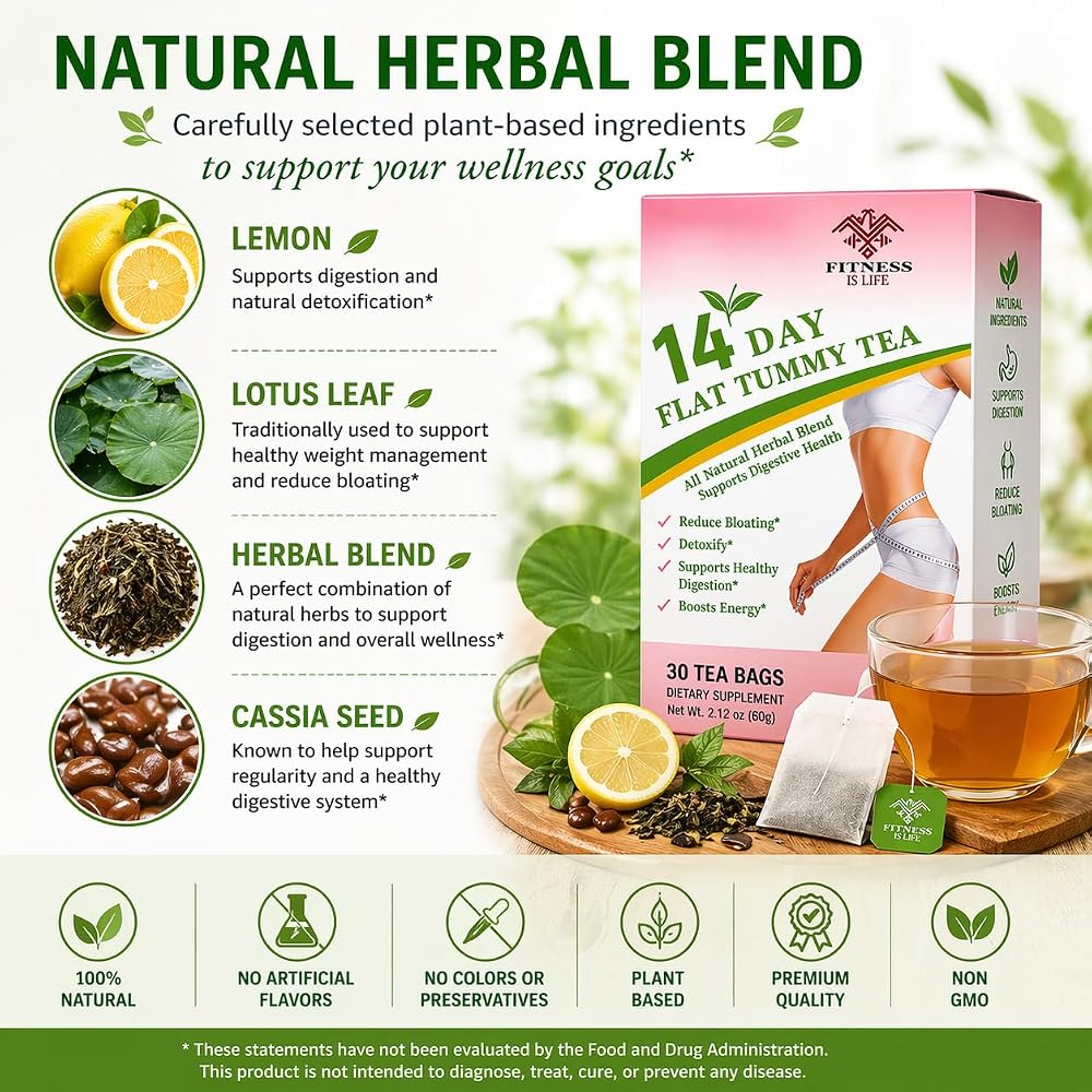 Fitness is Life Flat Tummy Detox Tea for Weight Loss - 30 Tea Bags - image 4