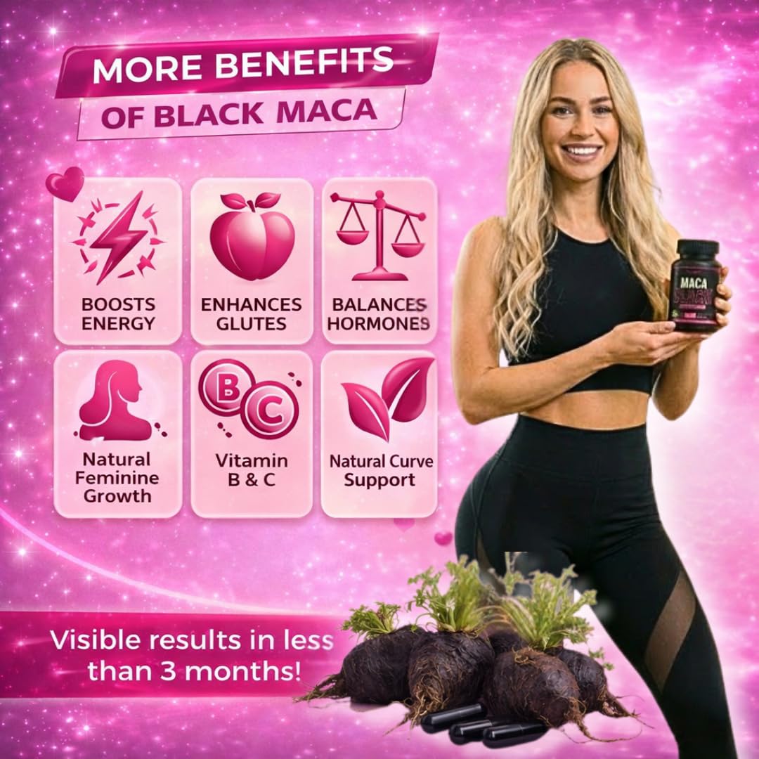 Curvy Fruit Black Maca Root 600 mg - 100 Capsules - image 6