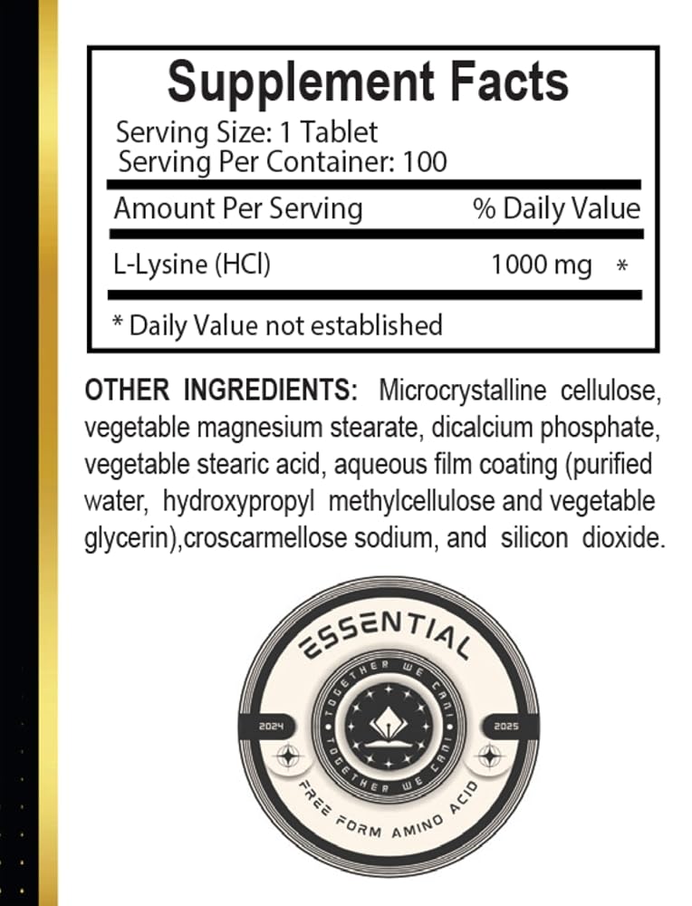 OLANTA TRADE SOLUTION L-Lysine 1000 mg Amino Acid - 100 Capsules - image 5