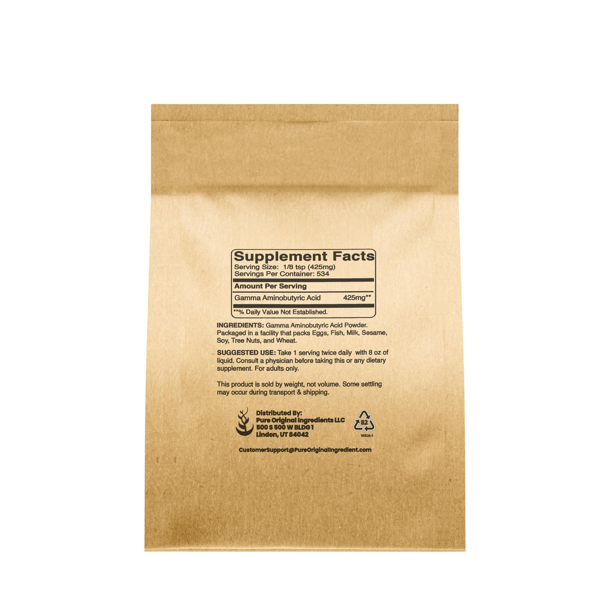 PURE ORIGINAL INGREDIENTS GABA Powder - 8 Ounce - image 2