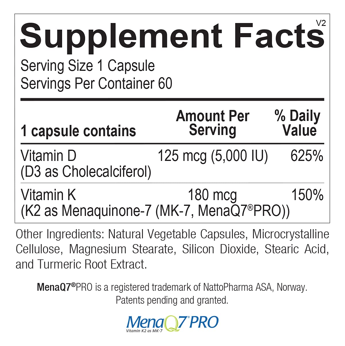 HormoneSynergy Synergy D3 K2 PRO Vitamin D3 5000 IU - 60 Capsules - image 2