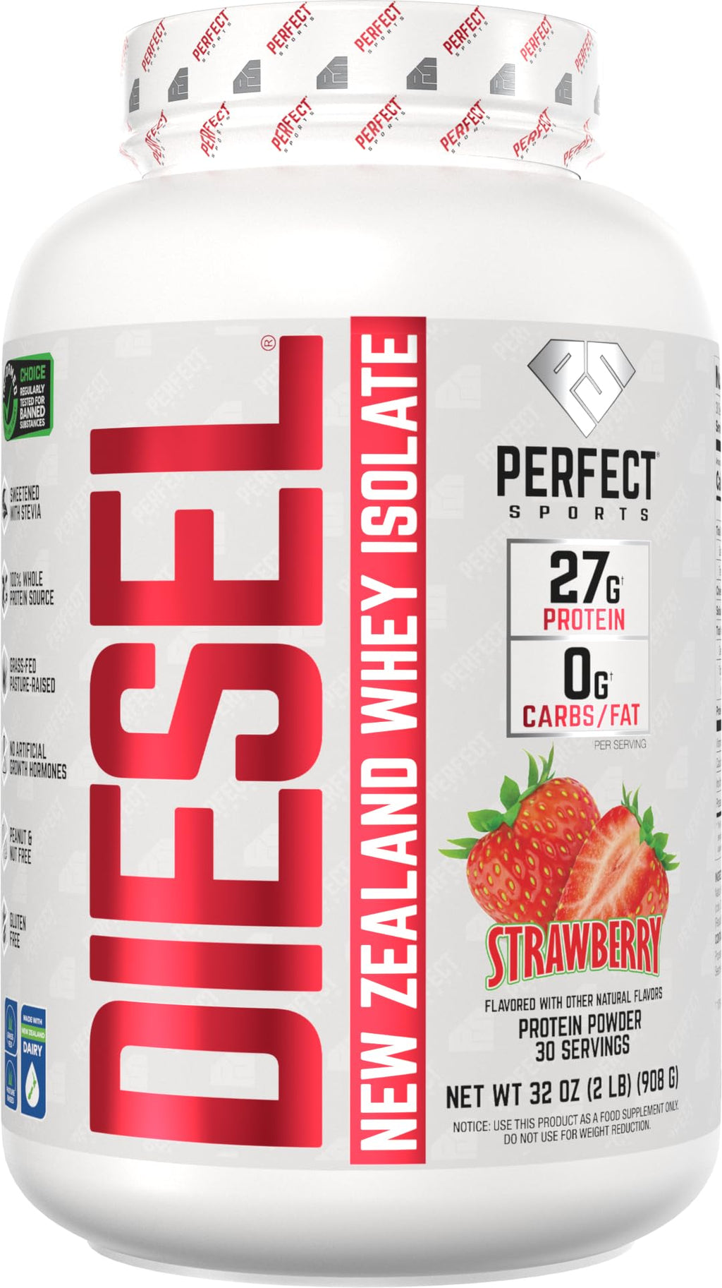 PERFECT SPORTS Diesel Whey Protein Isolate Strawberry - 2 lb