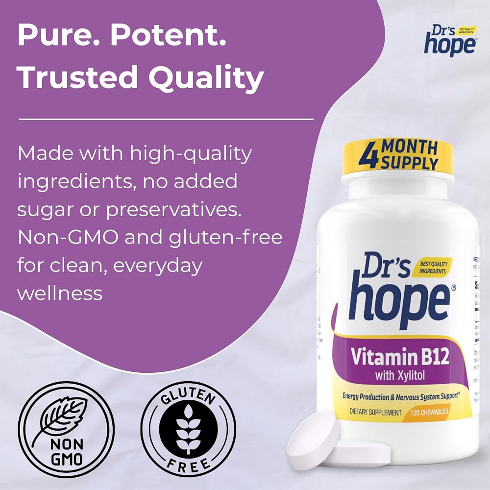 Dr's Hope Vitamin B12 1000mcg Energy & Metabolism Support - 120 Tablets - image 5