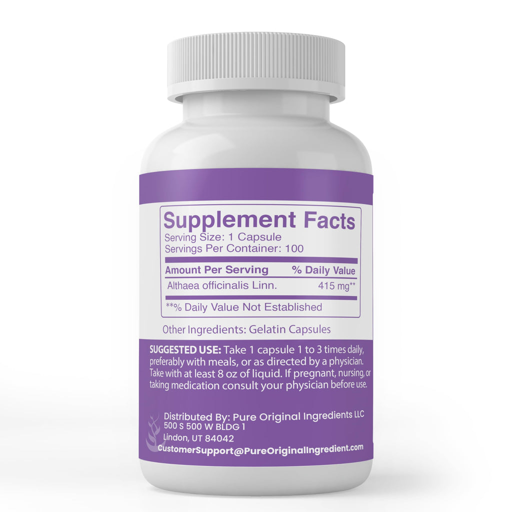 PURE ORIGINAL INGREDIENTS Marshmallow Root No Magnesium Or Rice