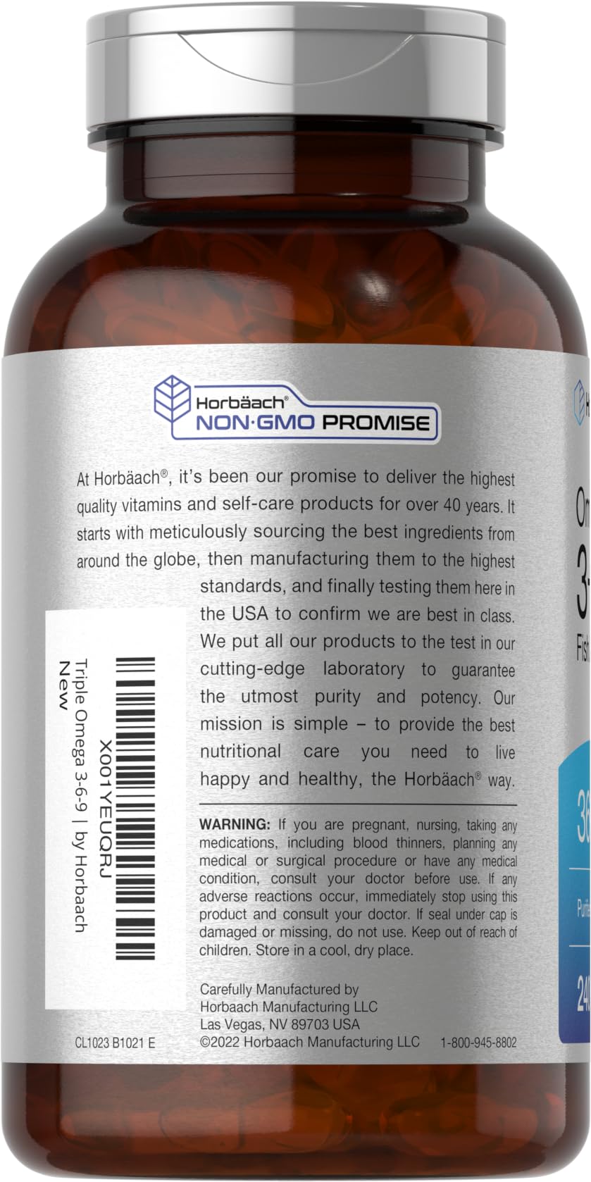 Horbäach Triple Omega 3-6-9 - 240 Softgels - image 3