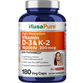 NusaPure Vitamin D3 & K2 10000 IU - 180 Vegetarian Capsules