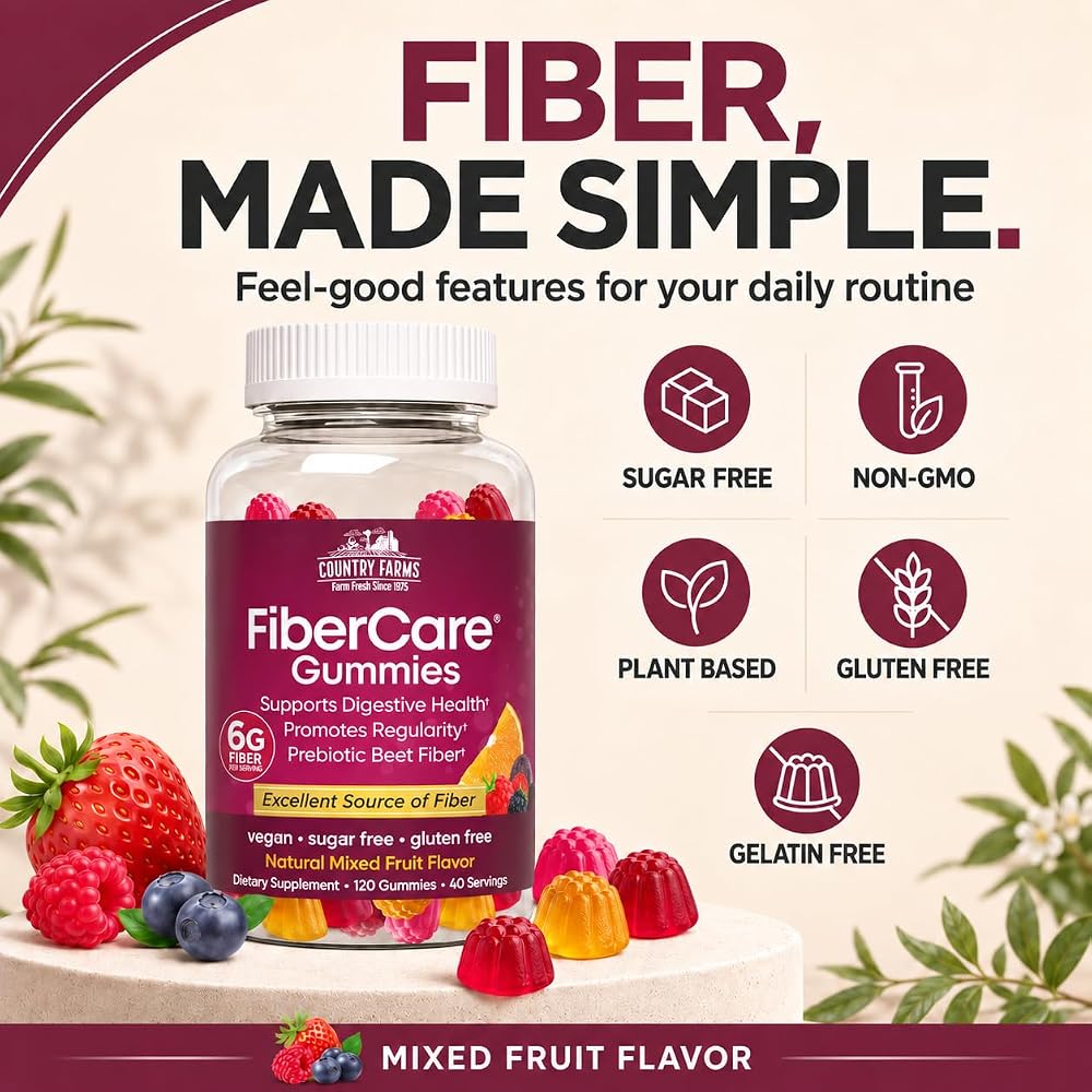 Country Farms Fiber Care Prebiotic Gummies, 6g Fiber - 240 Count - image 9