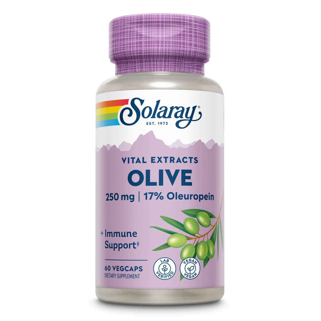SOLARAY Unflavored Capsules Olive Leaf Immune Support 250Mg Bottle