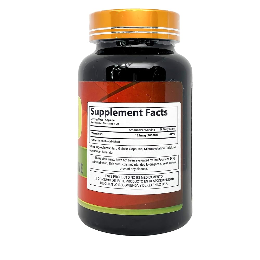 Productos El Colibri Vitamin D3 5000 IU - 90 Capsules - image 2