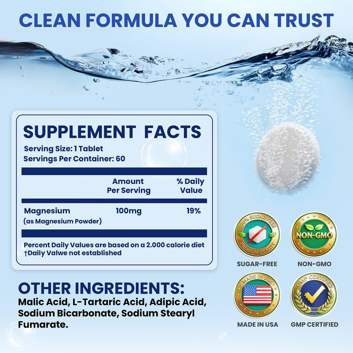 AQUXERA Hydrogen Water Tablets with Magnesium - 60 Count - image 3