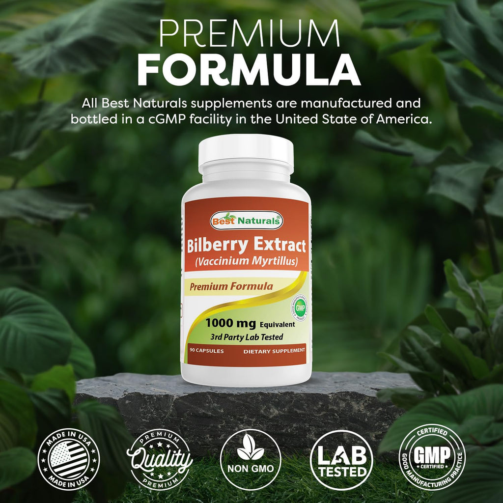 Best Naturals Bilberry Extract 1000mg Supports Healthy Vision - 90 Capsules - image 5
