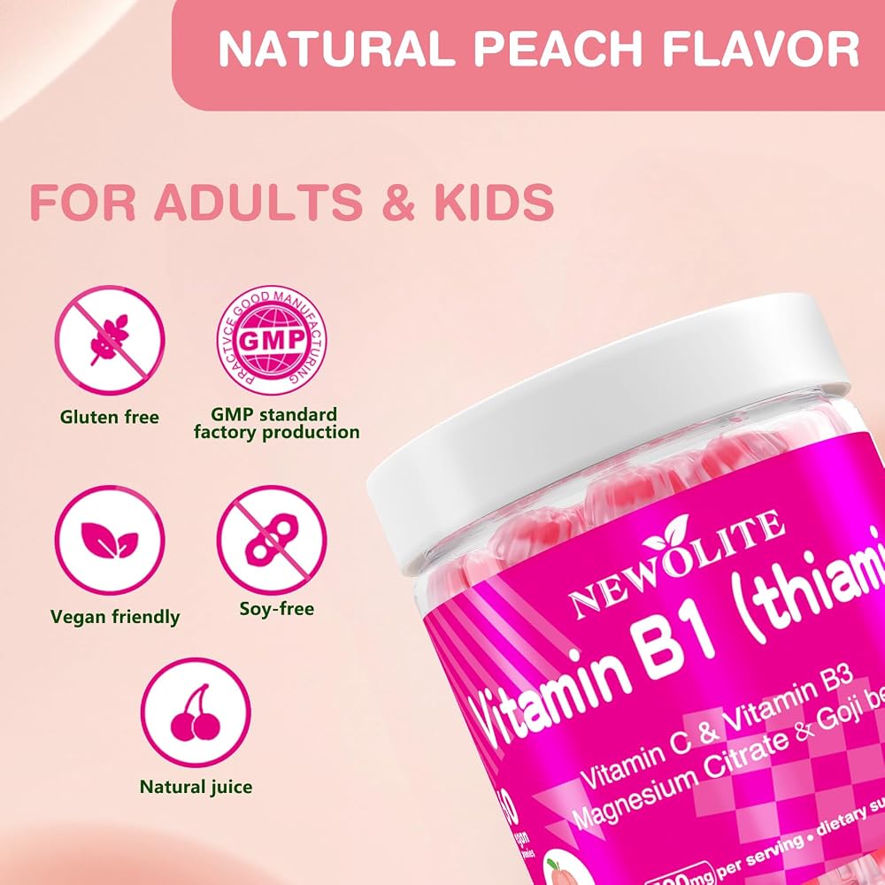 NEWOLITE Vitamin B1 Thiamine 500mg Gummies - 60 Count - image 5
