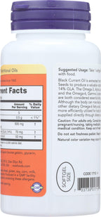 NOW Foods Black Currant Oil 500 mg - 100 Softgels - image 2