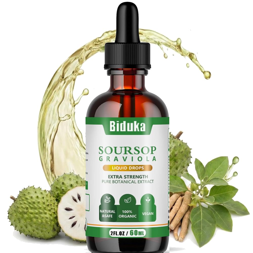 Biduka Soursop Graviola Liquid Drops with Ashwagandha - 2 Fl Oz