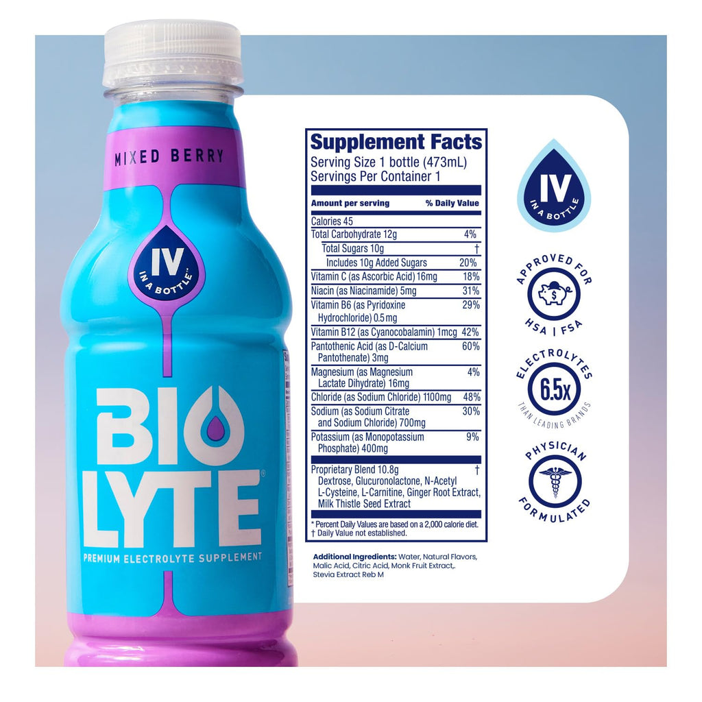 BIOLYTE Rehydration Drink - Electrolyte and Fluid Replacement