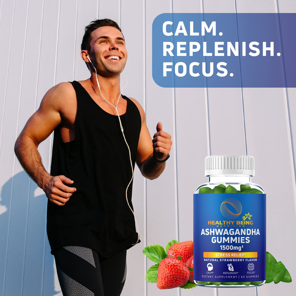 Healthy Being Nutrition Ashwagandha Gummies 1500mg - 60 Count - image 4