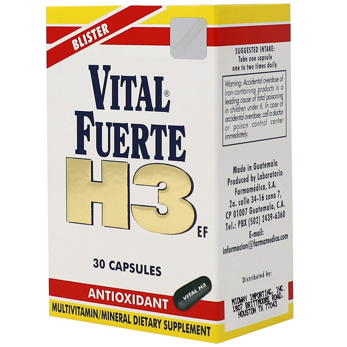 Vital Fuerte H3 Multivitamin with Antioxidants - 30 Capsules - image 6