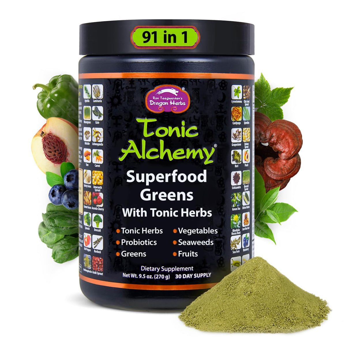 Dragon Herbs Tonic Alchemy Superfood Greens Powder - 30 Servings