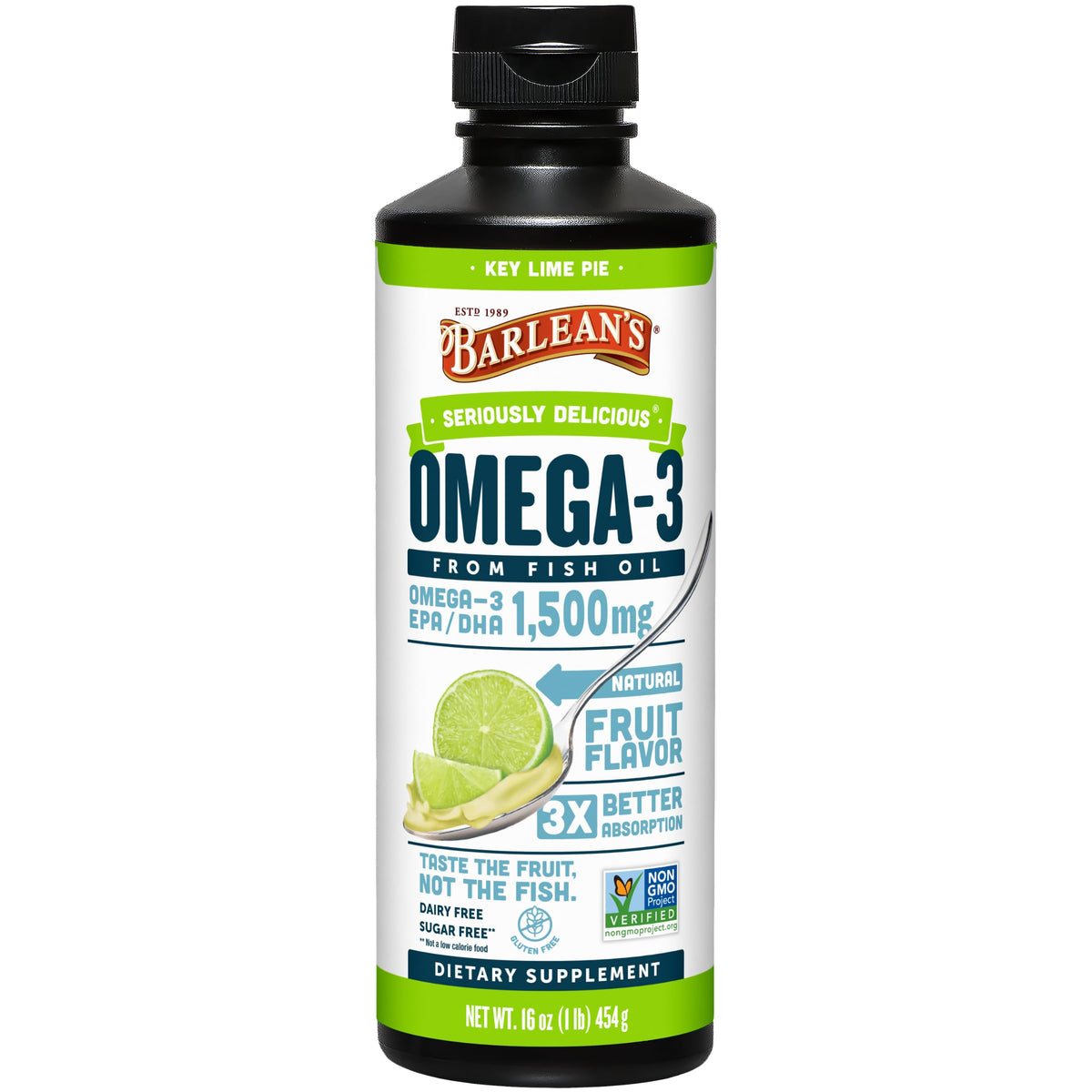 Barlean's Omega 3 Fish Oil Liquid Supplement for Men and Women