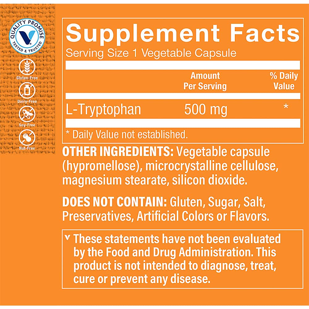 The Vitamin Shoppe L-Tryptophan 500mg for Relaxation & Sleep - image 2