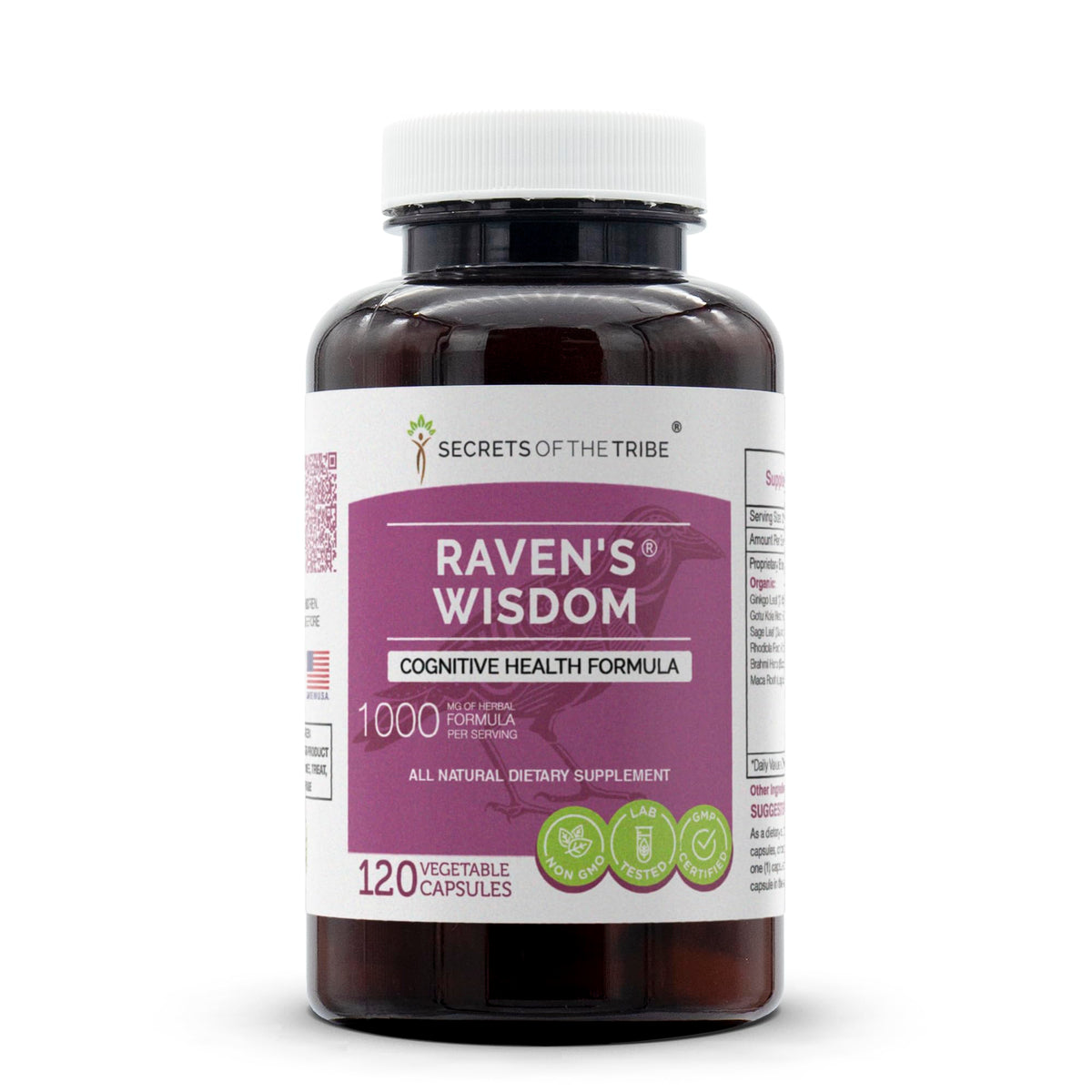 Secrets of the Tribe Raven's Wisdom Cognitive Health Formula - 120 Capsules