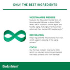BioEmblem NAD+ 300mg Nicotinamide Riboside with CoQ10 - 45 Capsules - image 3