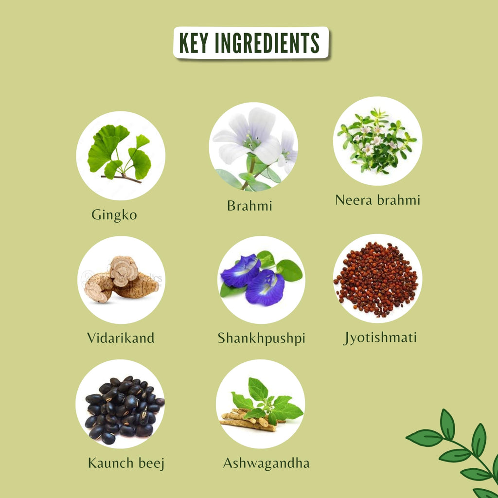 AYURVEDASHREE Medho Vatika Herbal Supplement - 60 Caplets - image 3