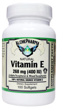 AlchePharma Vitamin E 268 mg (400 IU) Mixed Tocopherols - 100 Softgels