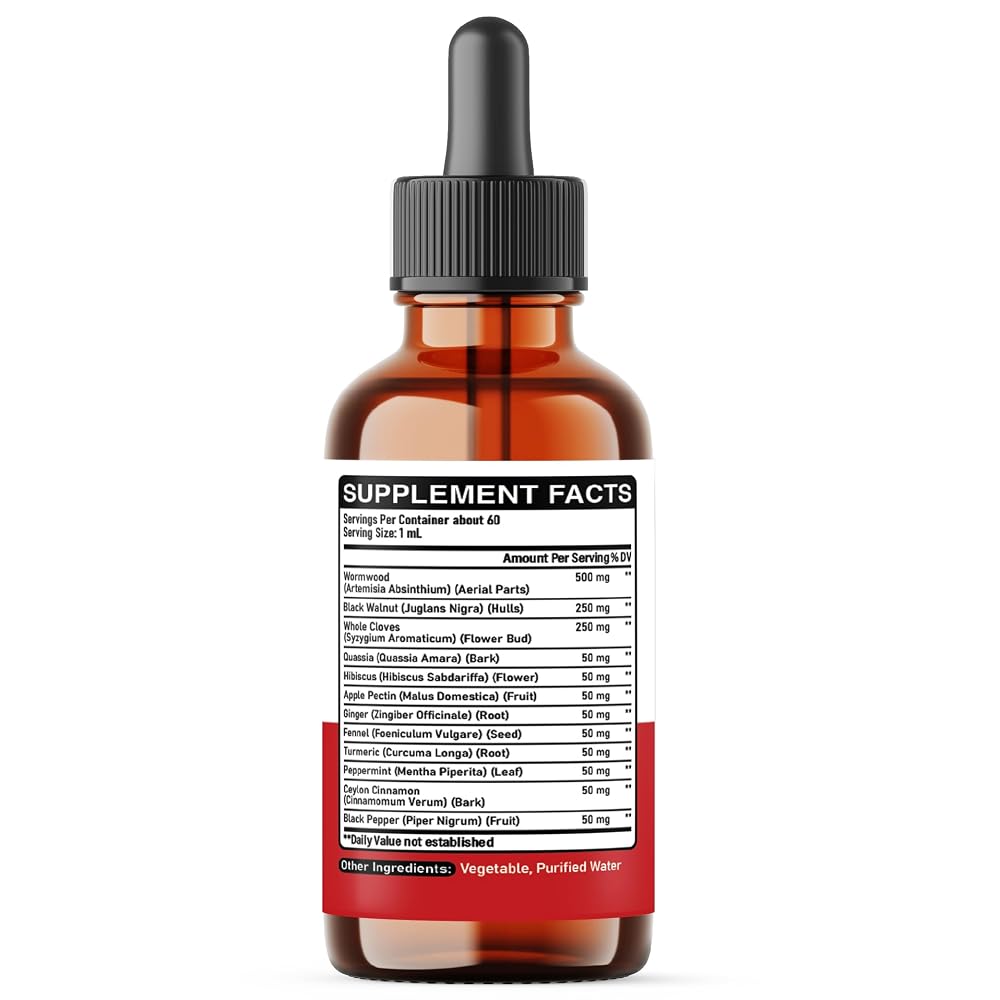 DEDICAD 12-in-1 Wormwood Liquid Drops with Black Walnut - 2 Fl Oz - image 8