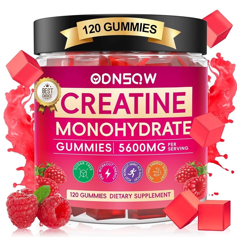 ODNSQW Creatine Monohydrate Gummies for Muscle Strength - 120 Count