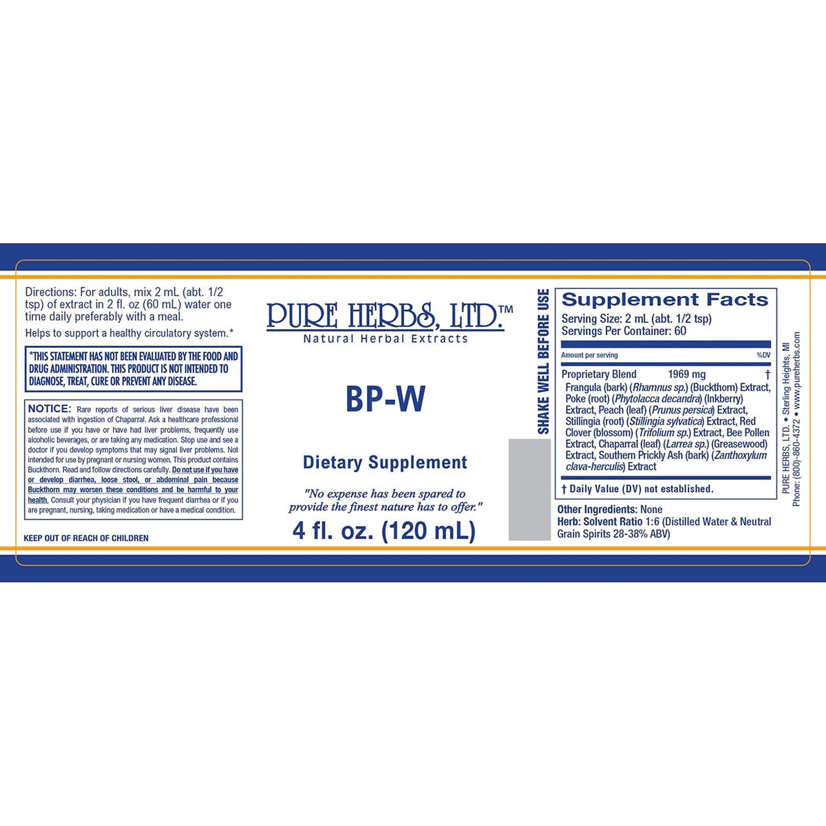 Pure Herbs BP-W Herbal Blend Liquid - 4 fl oz - image 3