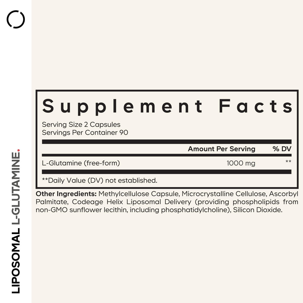 Codeage Liposomal L-Glutamine 1000mg - 180 Capsules - image 2