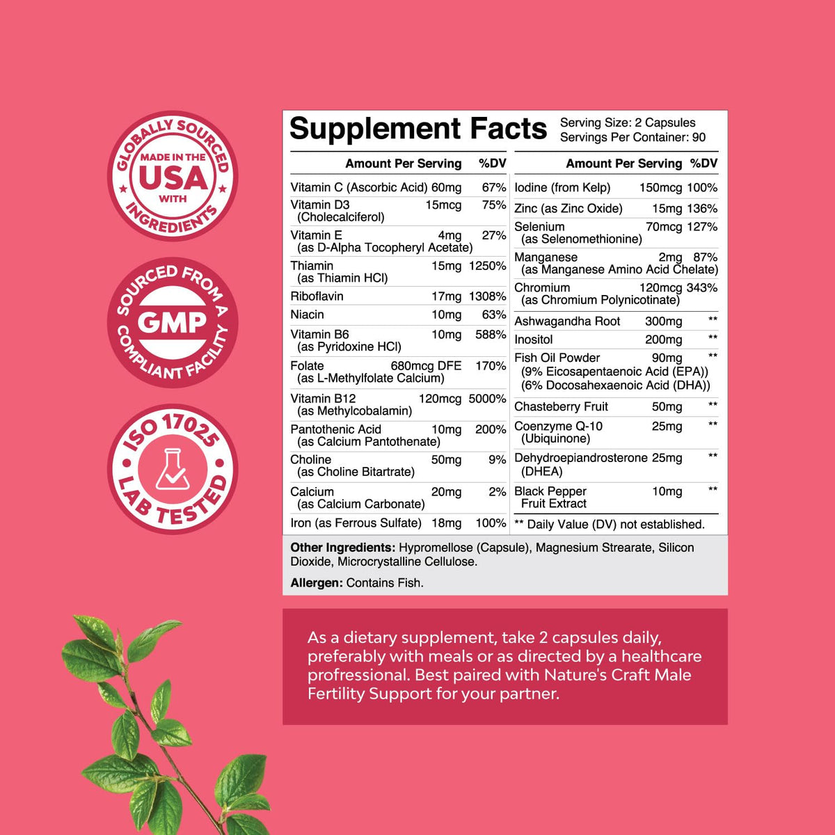 Natures Craft Female Fertility Support Capsules - 180 Count - image 8