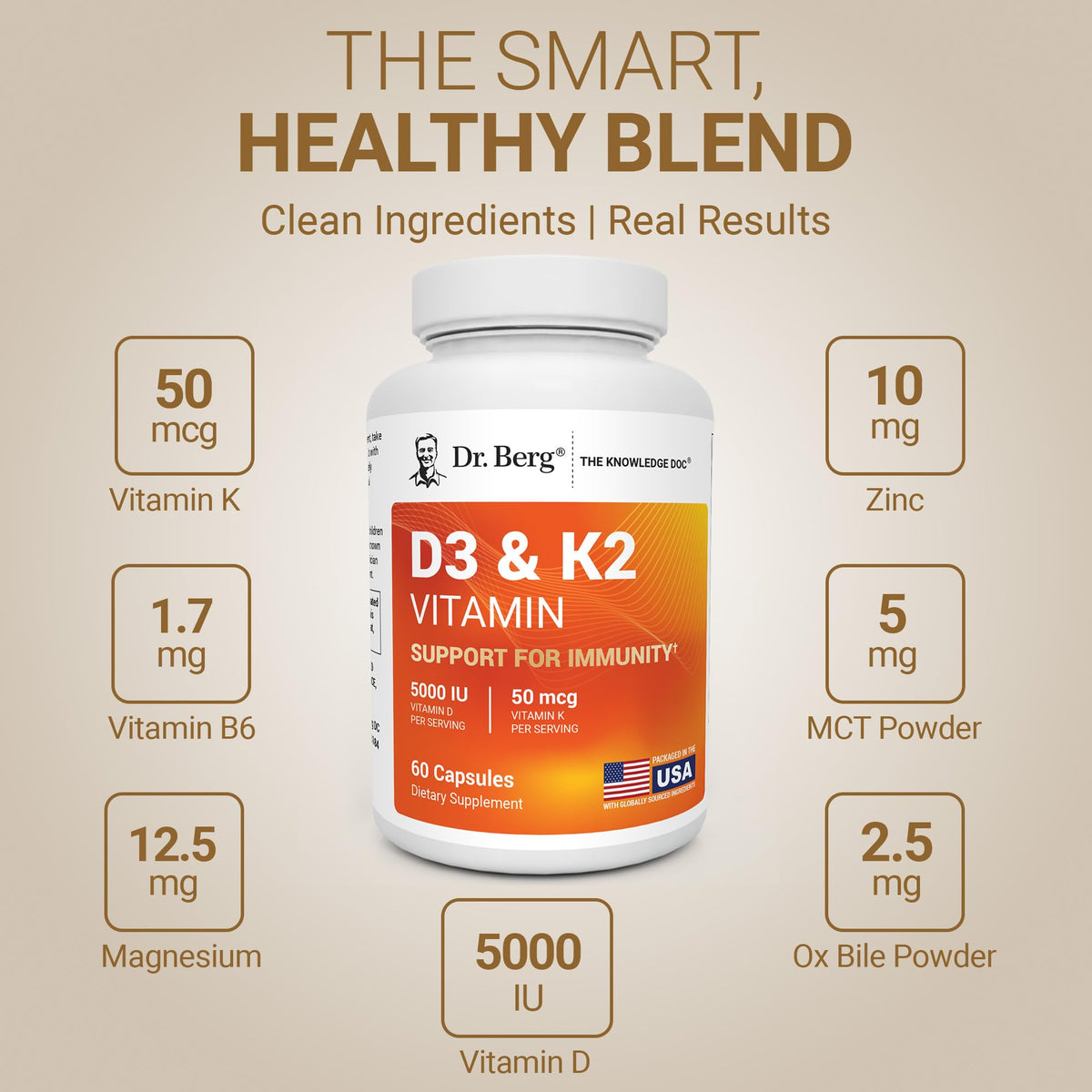 Dr. Berg 7-in-1 Vitamin D3 K2 5000 IU - 60 Capsules - image 5