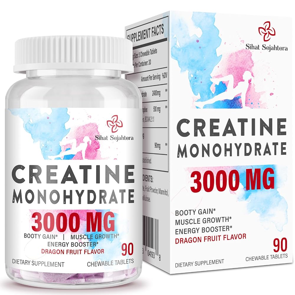Sihat Sejahtera Creatine Chews with Collagen & BCAA - 90 Tablets