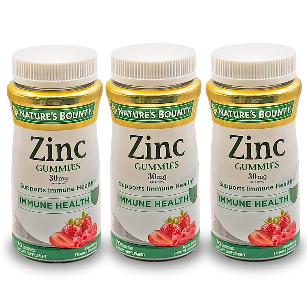 Nature's Bounty Zinc Gummies Mixed Berry for Immune Support - 210 Gummies
