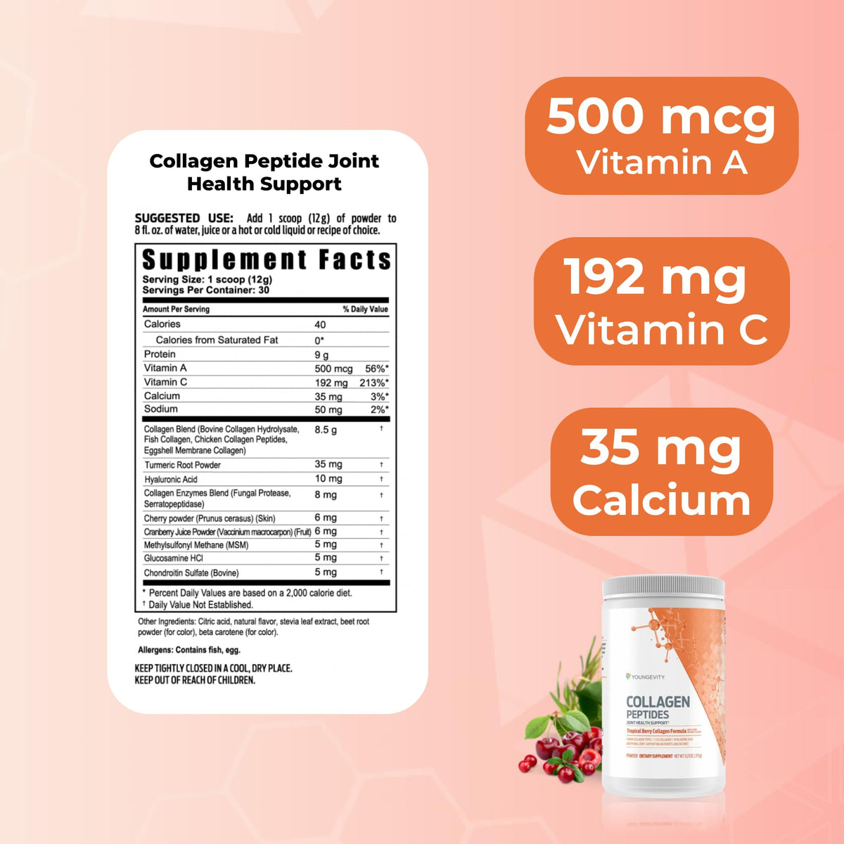 Youngevity Collagen Peptides Protein Powder with Vitamin C - image 3