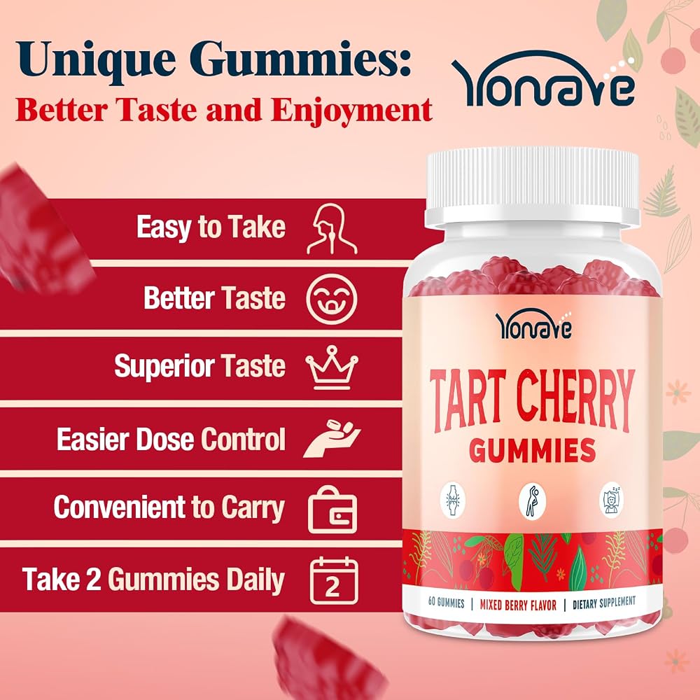 Yonrave Tart Cherry Gummies with Celery Seed Extract