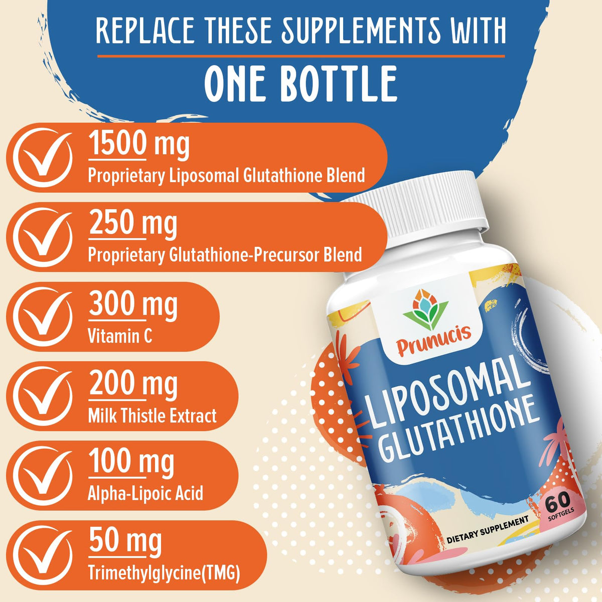 Prunucis Liposomal Glutathione, Pure Reduced L-Glutathione