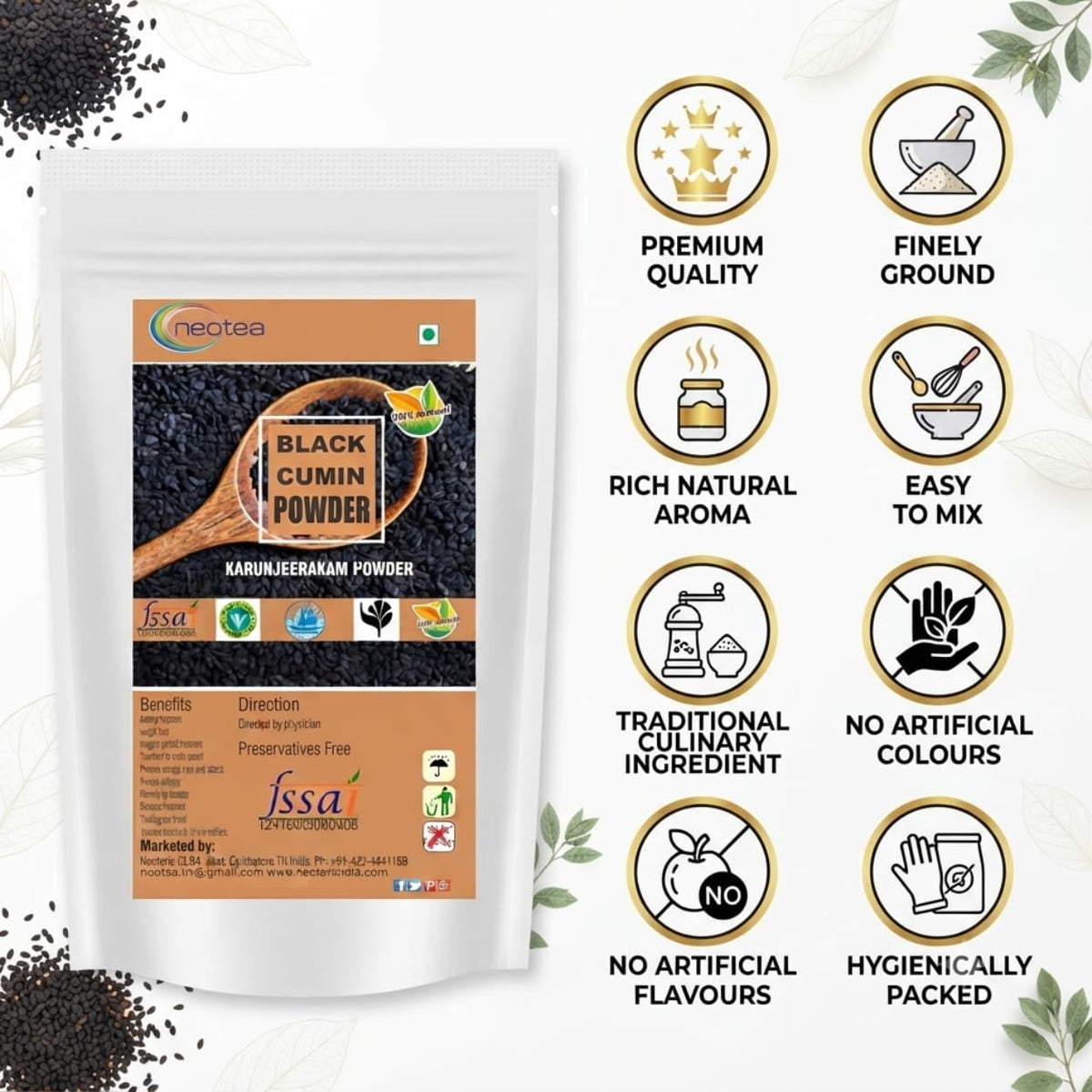 neotea Nigella Sativa Black Cumin Seed Powder - 300g - image 3