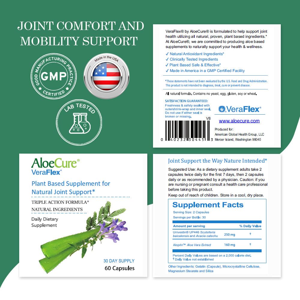 AloeCure VeraFlex Plant Based Joint Health Supplement - 60 Capsules - image 7