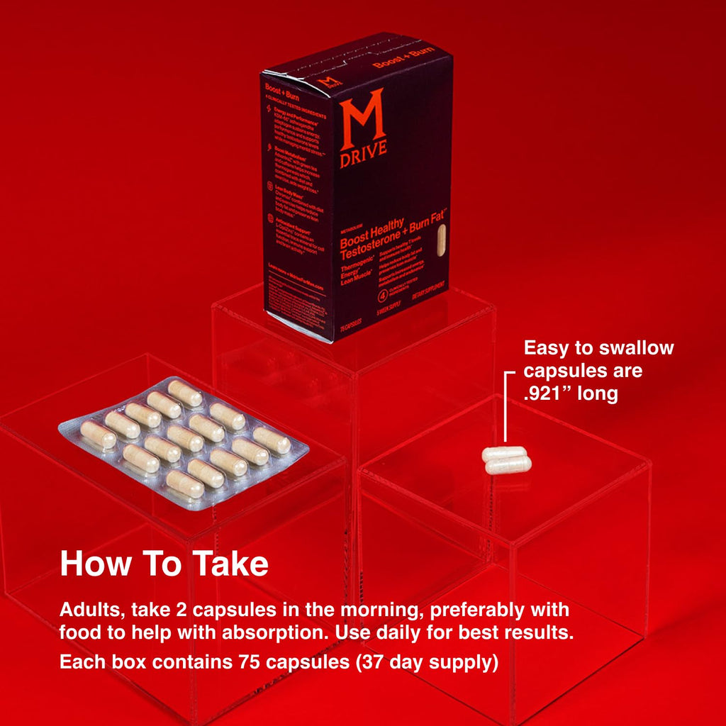 M Drive Boost and Burn Testosterone Booster & Fat Burner - 75 Capsules - image 6