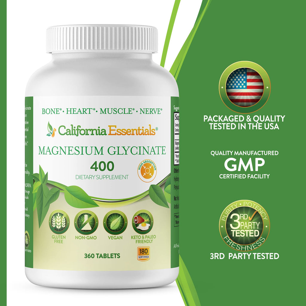 California Essentials Magnesium Glycinate 400 - 360 Tablets - image 4