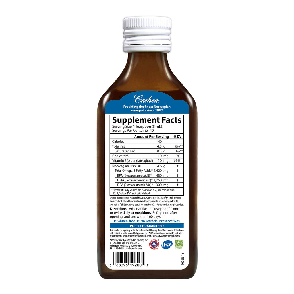 Carlson Super DPA Omega-3 Liquid 2,420 mg - 6.7 Fl Oz - image 2